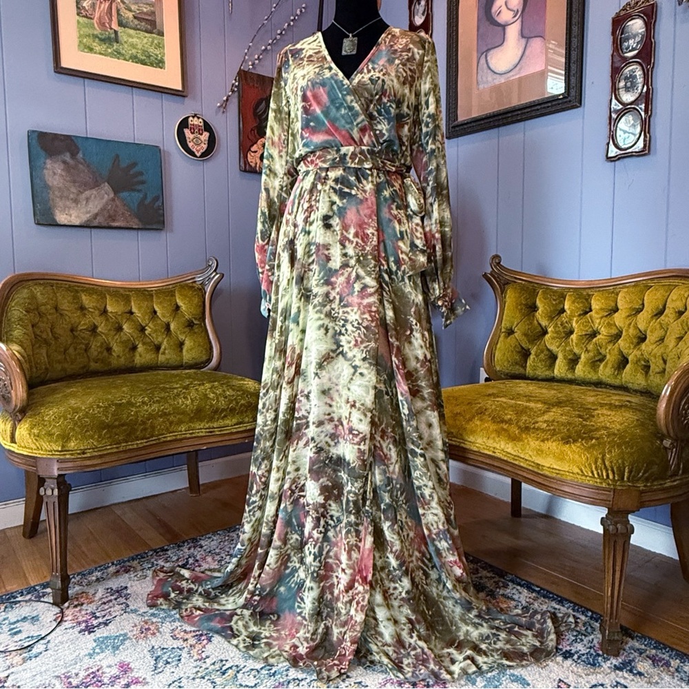 Meghan Los Angeles Bohemian Tie Dye Maxi Dress Size Small/Medium - Picture 2 of 10